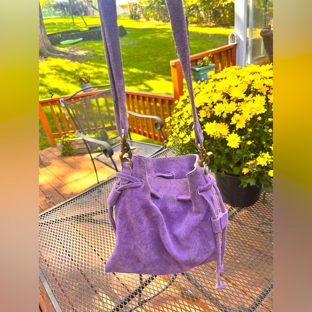 Free People Billie Suede Violet Crossbody Boho Bag